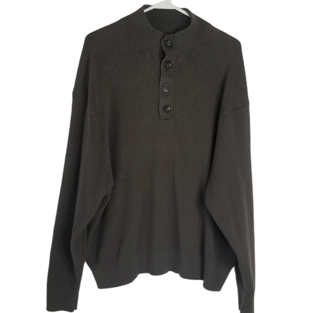 Cremieux Classics Pima Cotton/Cashmere Blend Long Sleeve Ribbed Sweater XXL